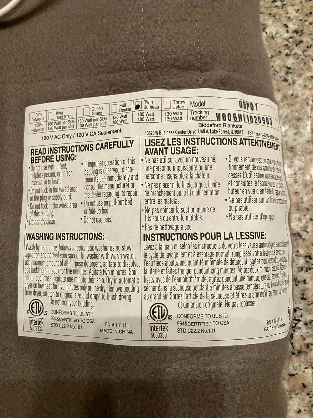 Biddeford heated blanket